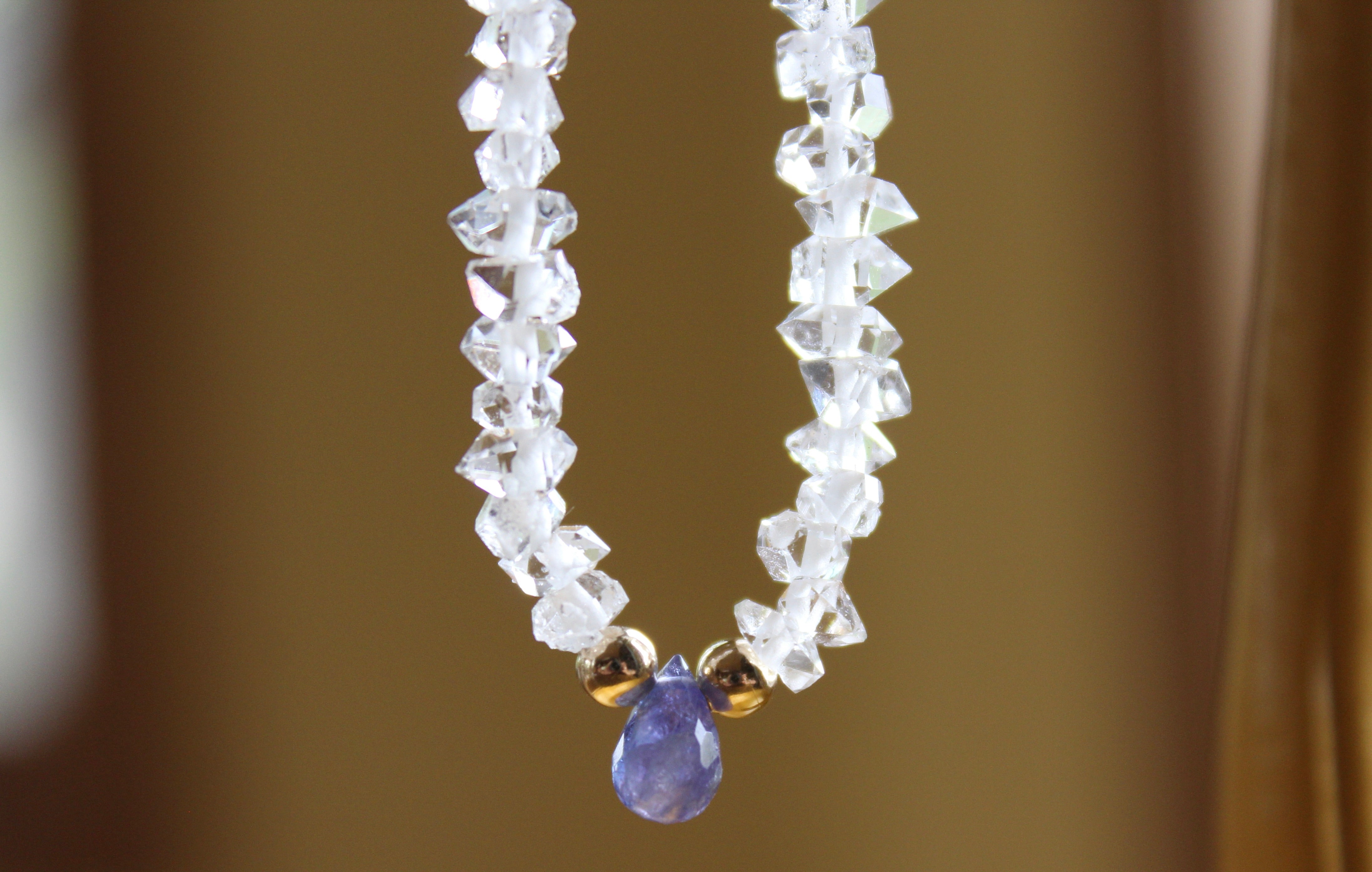Genuine Red Ruby-Emerald-Tanzanite-Sapphire-Super Seven-Hermiker Diamonds-Crystal Necklaces