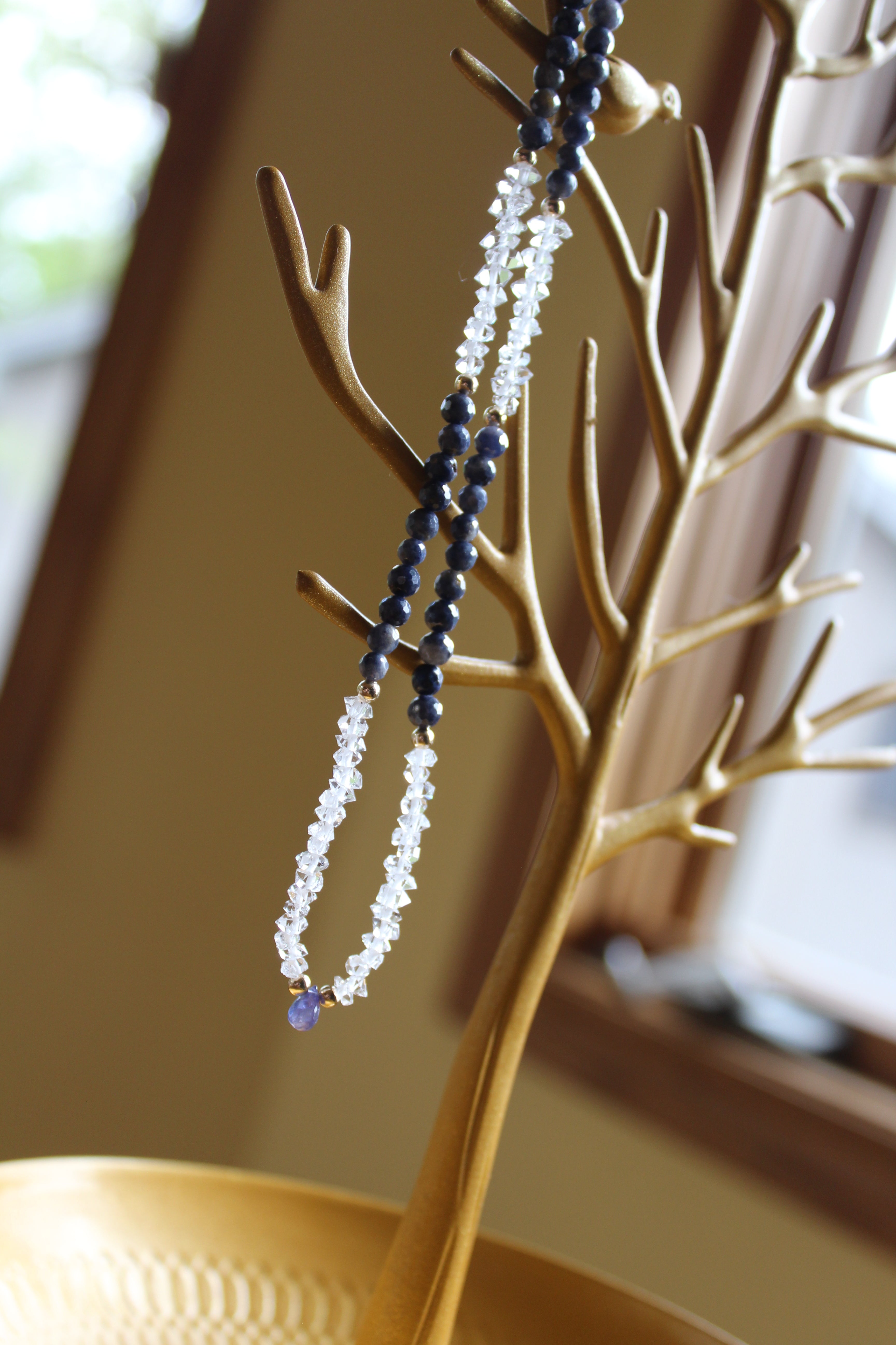 Genuine Red Ruby-Emerald-Tanzanite-Sapphire-Super Seven-Hermiker Diamonds-Crystal Necklaces