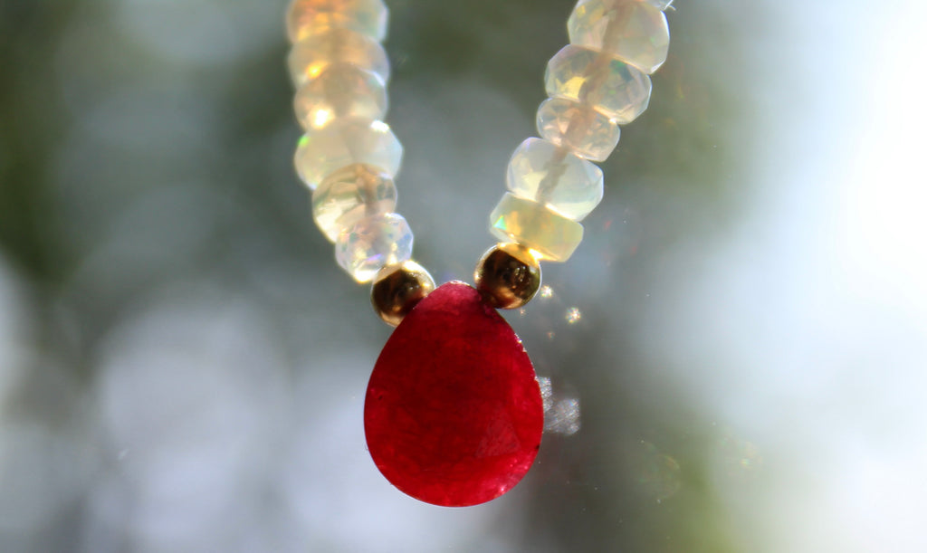 Genuine Red Ruby-Emerald-Tanzanite-Sapphire-Super Seven-Hermiker Diamonds-Crystal Necklaces
